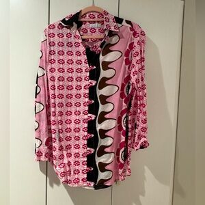 Seaplane Pink/black Patterned tunic